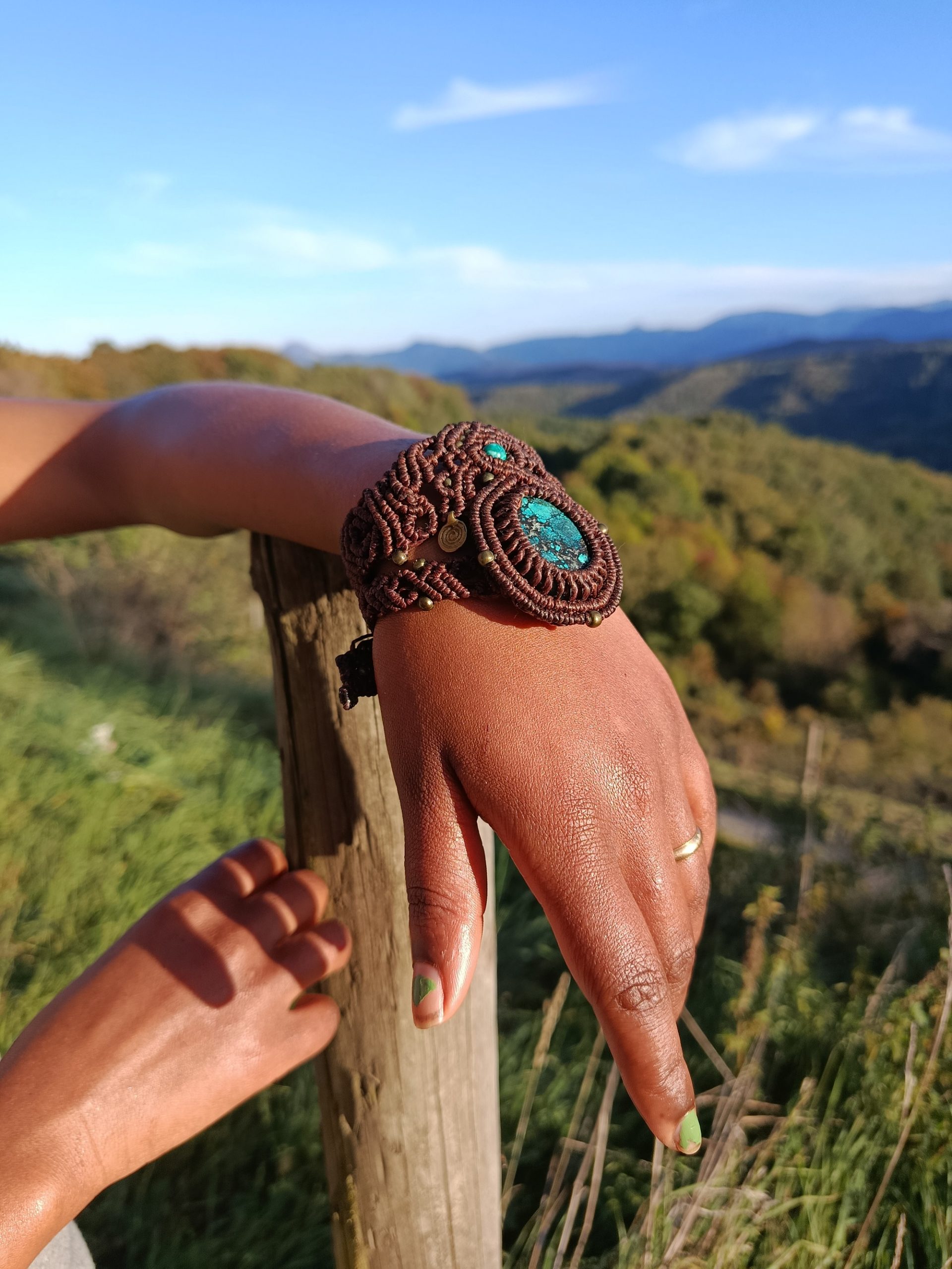 Bracelet manchette Turquoise par Plume d'artborigine.com