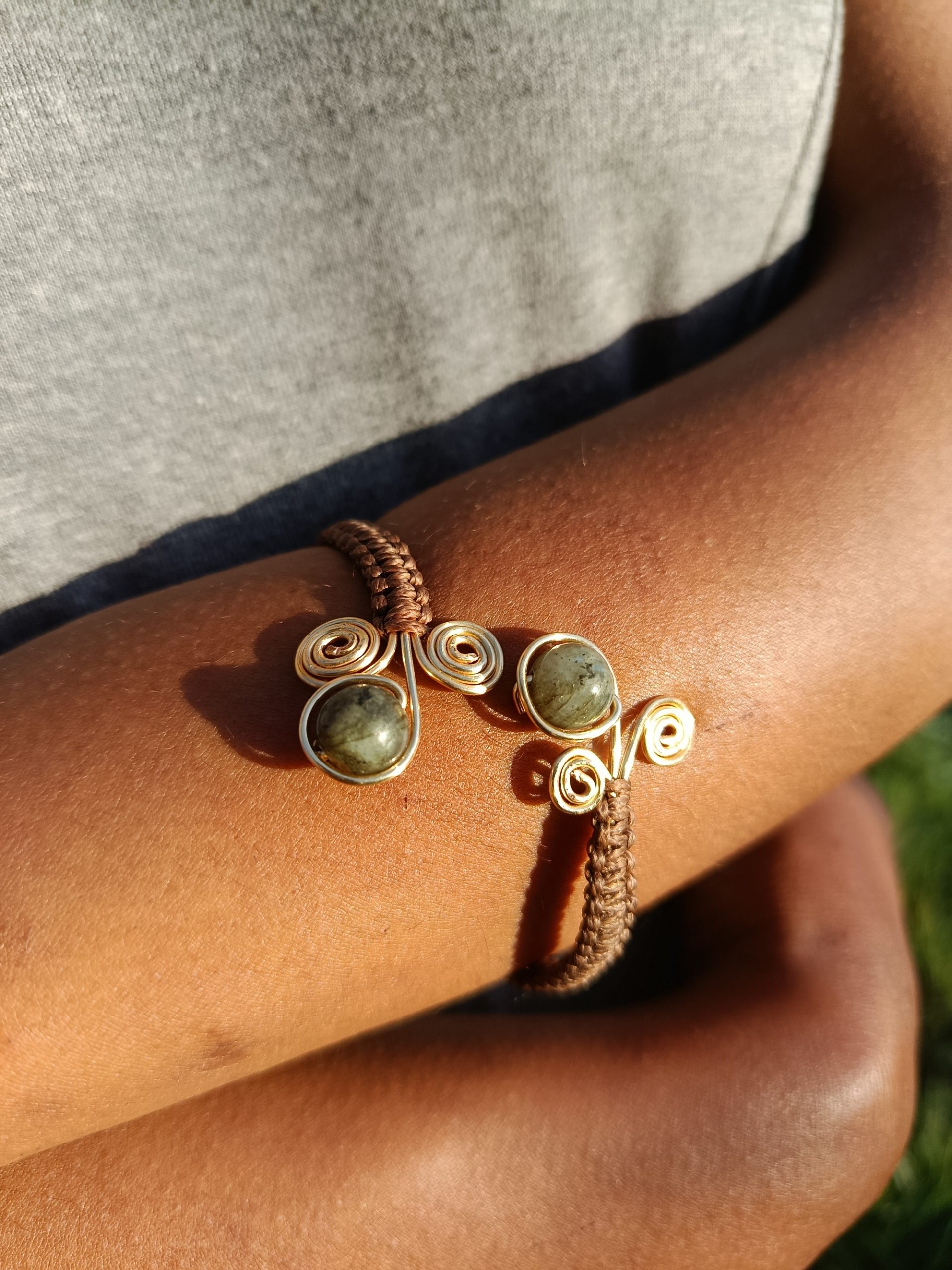 Bracelet cuivre Labradorite par Plume d'artborigine.com